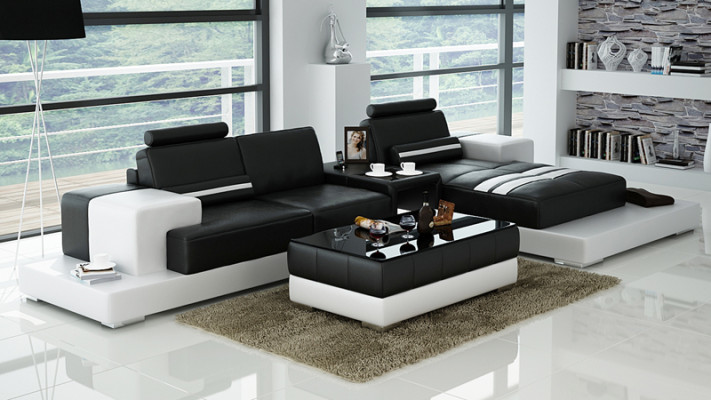 Leather sofa with USB living landscape corner sofa corner set design couch sofa L6004D