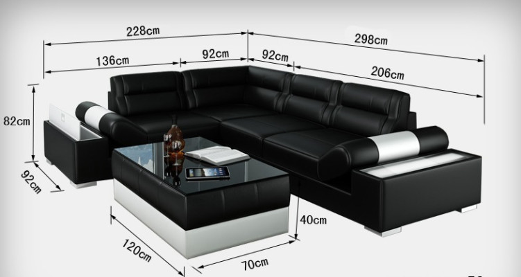 Leather Sofa Sofa USB Living Landscape Corner Sofa Set Couch Design Set L6001B