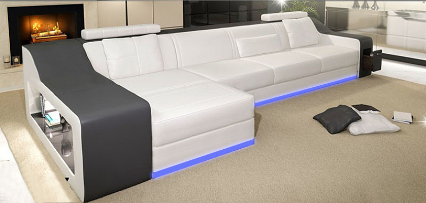 Leather sofa with USB living landscape corner sofa corner suite design modern sofa B2017B