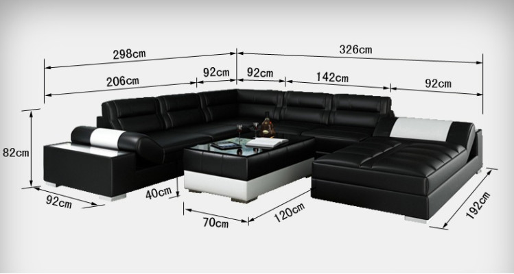 Comfortable statement new leather U-shaped corner sofa for your living ambiance