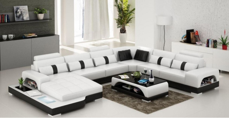 Leader U Shaped Living Landscape Couch Big XXL Sofa with USB Upholstery Corner Set Corner