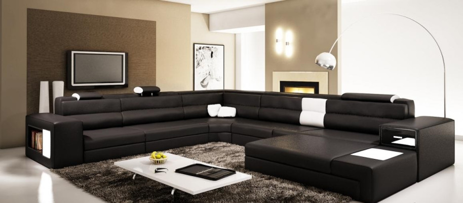 Design corner sofa upholstered couch corner seat set living room landscape leather USB+LED