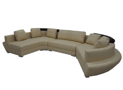 Round corner sofa with USB couch cushions XXL big round sofas living area U shape