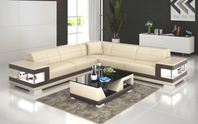 Leather sofa with USB living area corner sofa corner set design modern sofa G8017B