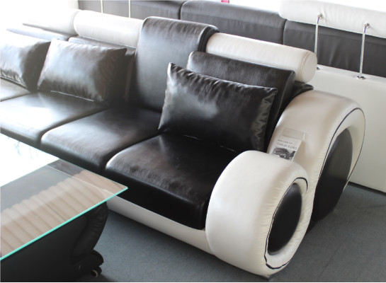 Elegant designer corner sofa Berlin II leather sofa with USB couch custom-made
