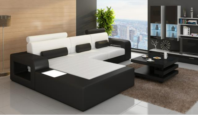 Leather sofa set corner sofa with USB corner couch set leather couch custom-made