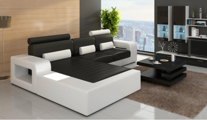 Leather sofa set corner sofa with USB corner couch set leather couch custom-made