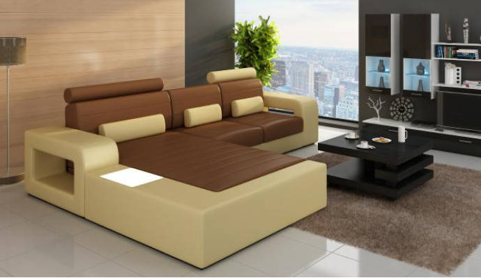 Leather sofa set corner sofa with USB corner couch set leather couch custom-made