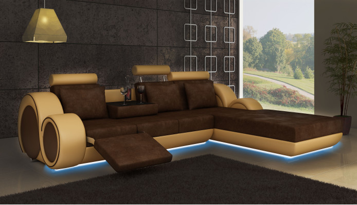 Textile sofa with USB, corner couch, corner sofa, fabric sofa living area, couch set NEW