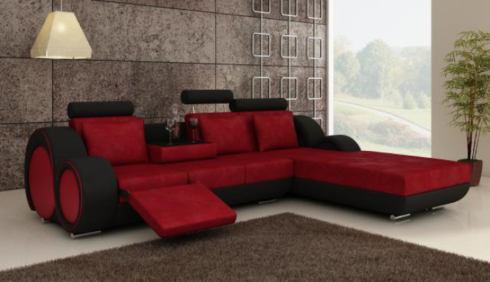 Textile sofa set corner couch USB custom-made living landscape couch set