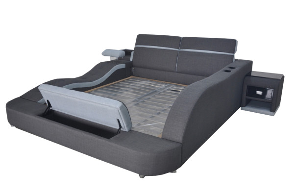 Double Luxury Design Leather Bed Upholstered Beds Modern Hotel Multifunction
