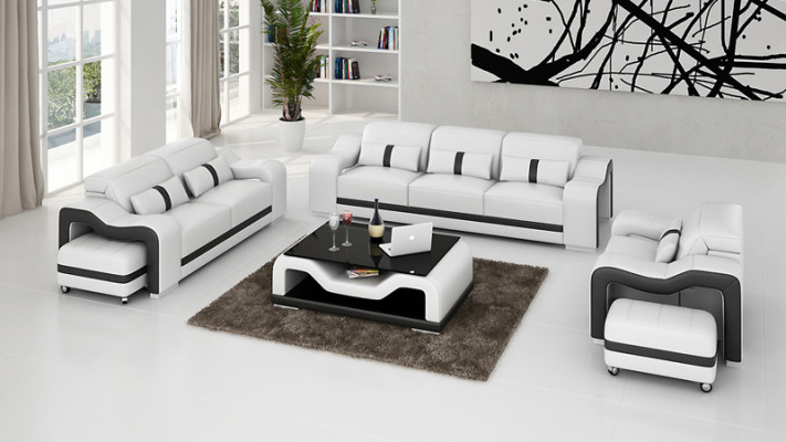 Leather sofa couch living landscape 3+2+1 seater set sofa set sofa