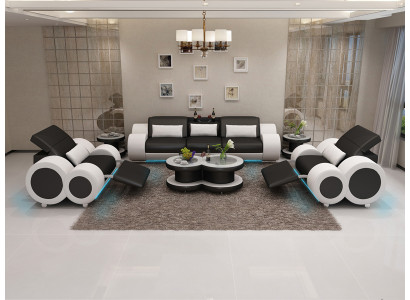 Leather sofa couch set new 3+1+1 seater suite design modern sofa