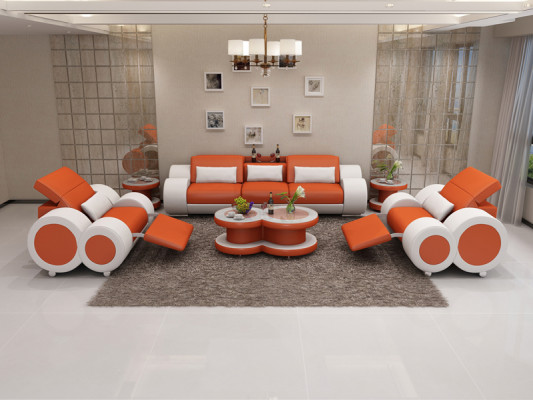 Leather sofa couch set new 3+1+1 seater suite design modern sofa