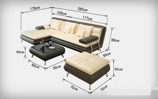 Leather sofa with USB living landscape corner sofa corner suite design modern sofa F3015