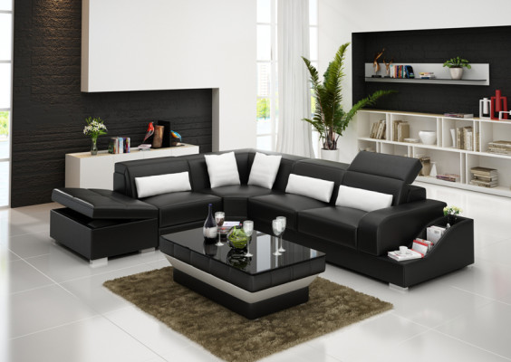 Leather sofa with USB living landscape corner sofa corner set design modern sofa G8008D