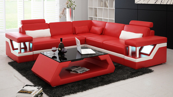 Leather sofa with USB living landscape corner sofa corner set couch design sofa L6002B