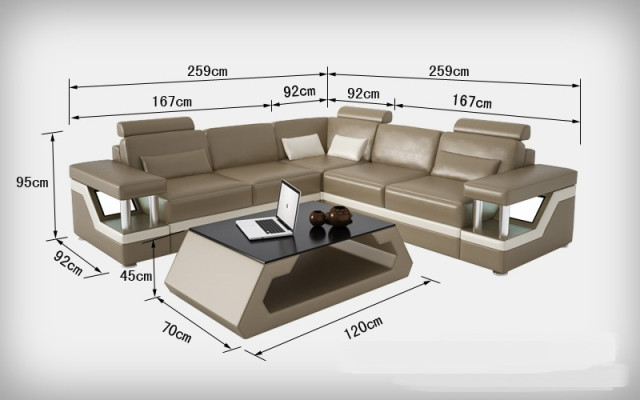 Leather sofa with USB living landscape corner sofa corner set couch design sofa L6002B