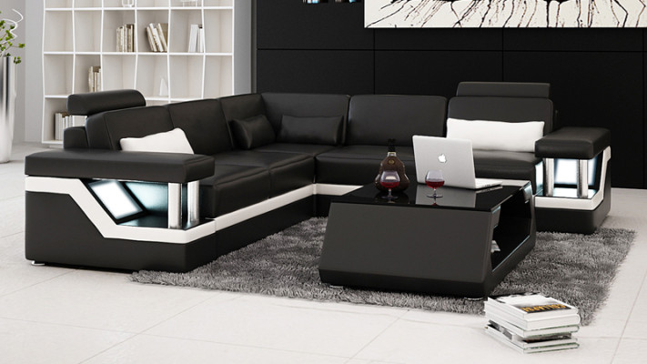 Leather sofa with USB living landscape corner sofa corner set couch design sofa L6002B