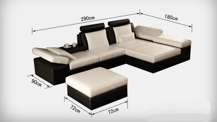 Leather sofa with USB, living landscape corner sofa suite, modern design sofa K5014C