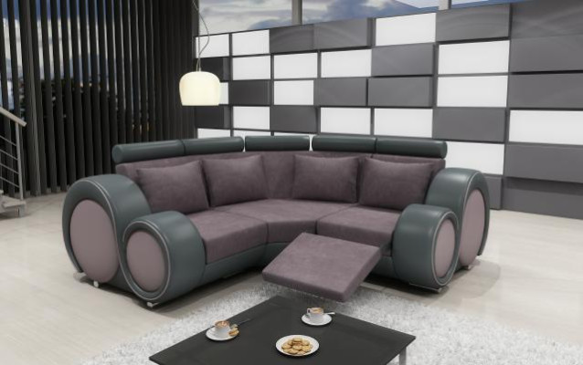FABRIC SOFA TEXTILE LIVING AREA SOFA BERLINX RELAX FUNCTION COUCH CORNER SOFA with USB