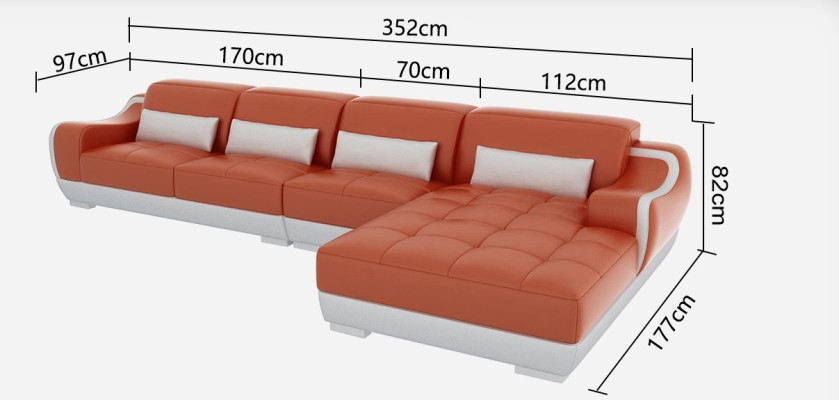 Leather sofa couch living landscape corner corner sofa modern design suite