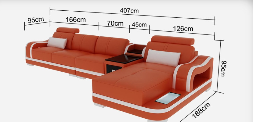 Sofa leather sofa couch modern living landscape corner sofa corner suite design
