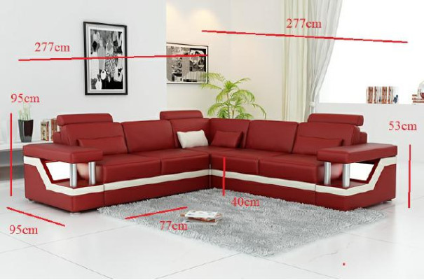 LEATHER SOFA XXL SUITE LIVING LANDSCAPE CORNER COUCH LEATHER CORNER SOFA BLACK / WHITE