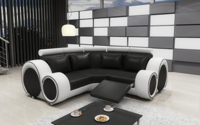 LEATHER SOFA with USB DESIGN CORNER SOFA BERLIN SOFA SET UPHOLSTERY Custom-Made New