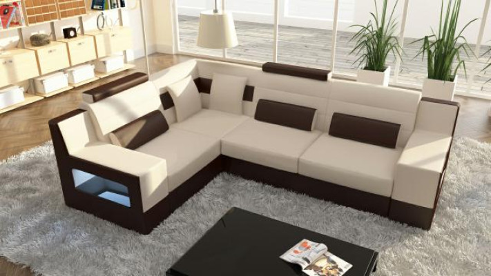 Living area sofa + USB, upholstered corner sectional sofa set, fabric textile leather sofas