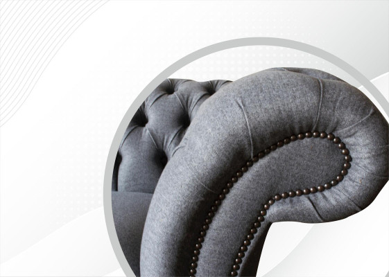 XXL big sofa 3-seater couch Chesterfield upholstery ensemble seat fabric textile
