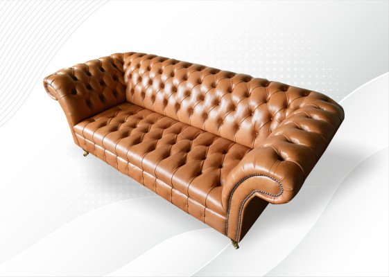 Chesterfield Design Luxury Upholstered Sofa Couch Seat Textile Suite Leather