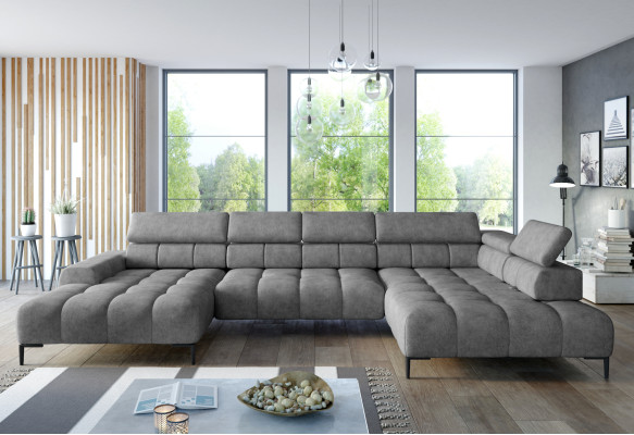 Fabric U-shape Couch Living Landscape Corner Sofa Bed Feature Modern Design Sofa Textile