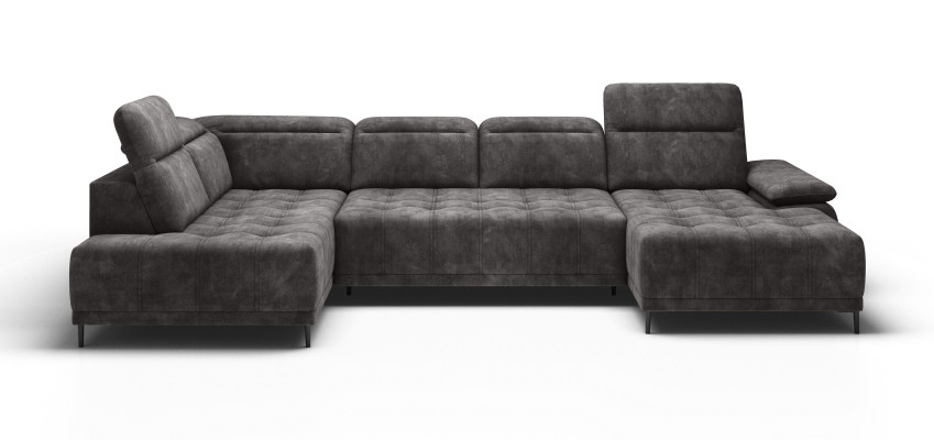 Sofa with bed function, couch, textile sofa, living landscape, leather design, corner sofa, U-shape.