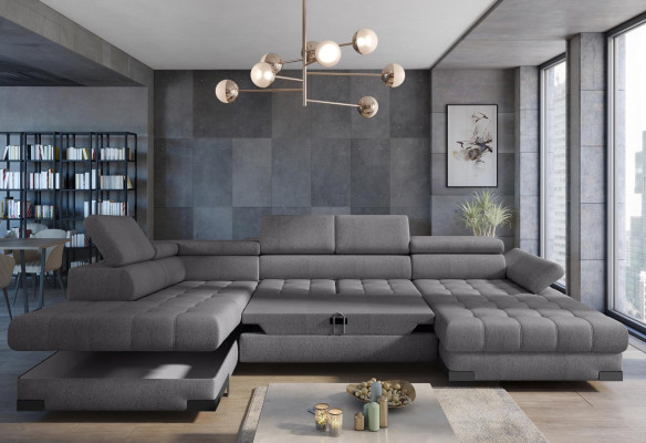 Couch fabric sofas corner couch box new design u-shaped corner sofa bed function