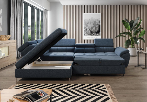 Sofa bed design corner sofa L-shape bed function couch fabric sofas cloth sleep