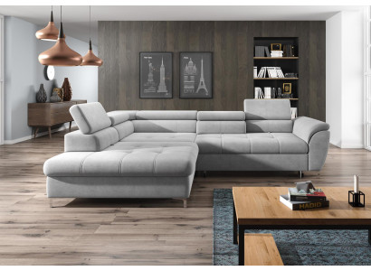 Corner sofa L-shape sofa design upholstery modern textile bed box multifunction fabric