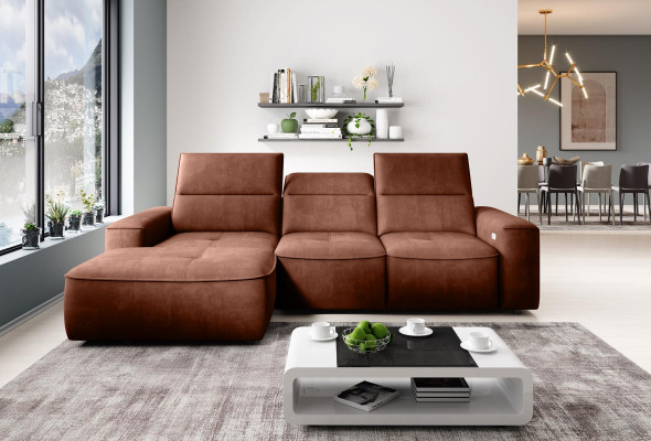 Living landscape sofa corner design modern sofa fabric new brown corner sofa L-shaped couch