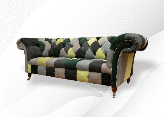 Chesterfield 3 Seater Multicolor Living Room Design Couch Sofa Designer Furniture