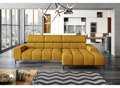 Upholstered Sleeper Sofa Textile Bed Function Sleep Design Corner Sofa L-Shape Sofa Couch