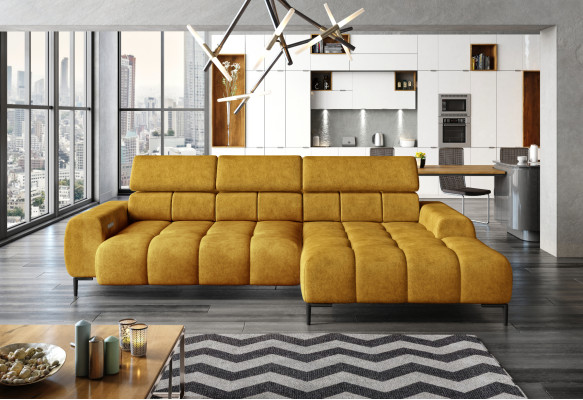 Upholstered Sleeper Sofa Textile Bed Function Sleep Design Corner Sofa L-Shape Sofa Couch