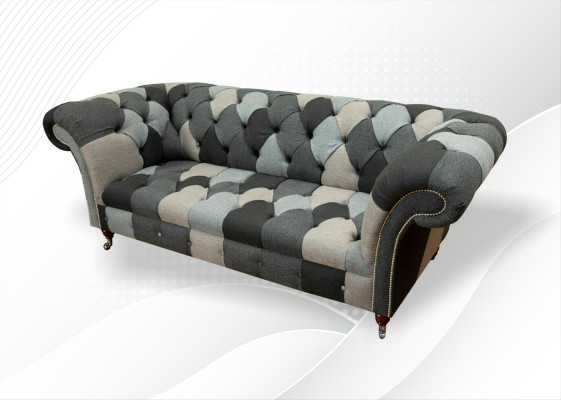 Three-seater living room design couches upholstered sofa sofas velvet fabric Chesterfield