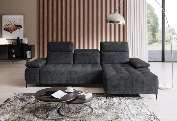 Sectional sofa, multifunctional design, fabric textile, L-shape couch, living landscape