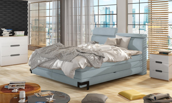 Designer bed bedroom beds textile hotel luxury upholstered box spring bed furniture