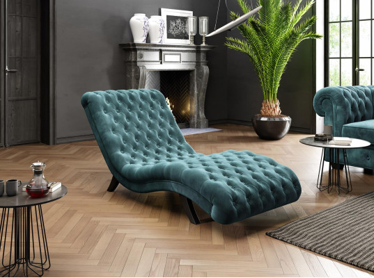 Lounge sofa Chesterfield couch sofa chaise lounge wood metal chaise longue relaxation lounger