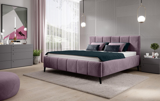 Bed Bedroom Beds 180x200 Upholstered Bed Design Double Hotel Furniture Velvet New
