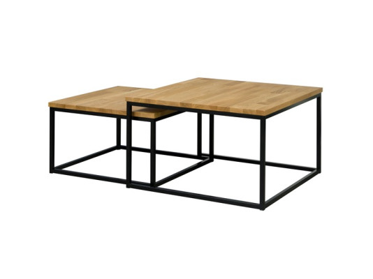 Set of 2 tables: coffee table side table design living room sofa 2-piece set