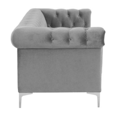 Gray Chesterfield Three-Seater Fabric Living Room Design Couches Upholstered Sofas New