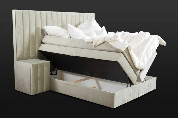 Luxury bedroom nightstand beds bed 3-piece complete set design furnishing