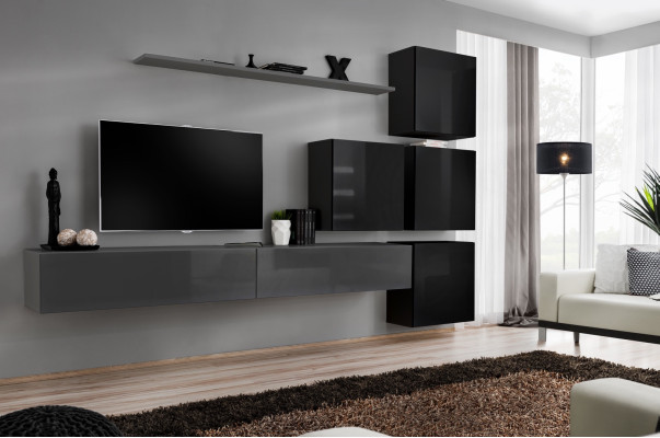 Wall unit set 7-piece furniture luxury TV stand modern living room shelf design